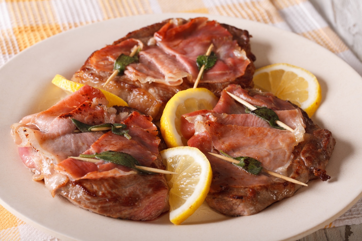 Saltimbocca alla Romana - traditional roman food.