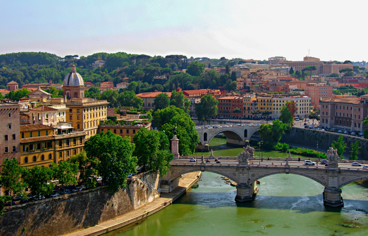 Trastevere, Rome. Arial view of Trastevere, Rome.