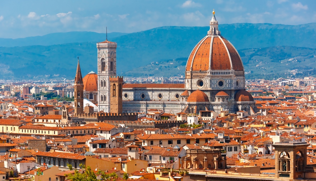 cityscape of the Duomo in Florence. Landscape of Florence.