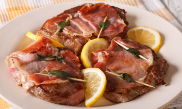 Saltimbocca alla Romana - traditional roman food.